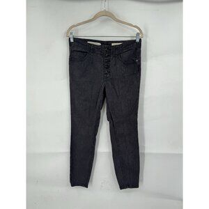 Pilcro Anthropologie The High Rise Skinny Jean Women 30 Grey Textured Floral